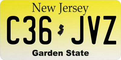 NJ license plate C36JVZ