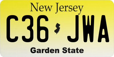 NJ license plate C36JWA