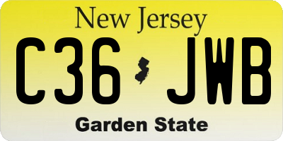 NJ license plate C36JWB
