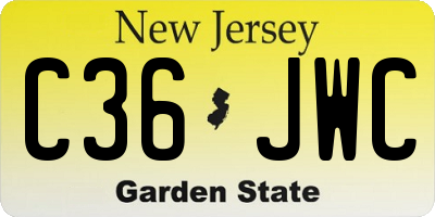 NJ license plate C36JWC
