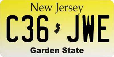 NJ license plate C36JWE