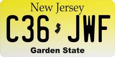 NJ license plate C36JWF