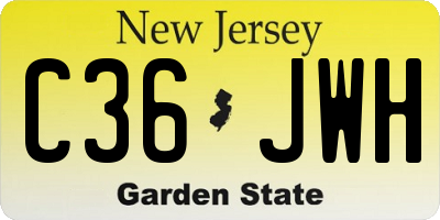 NJ license plate C36JWH