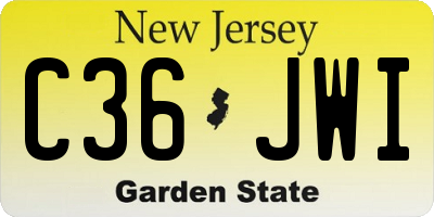 NJ license plate C36JWI