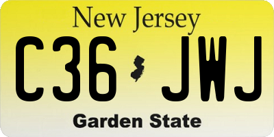 NJ license plate C36JWJ