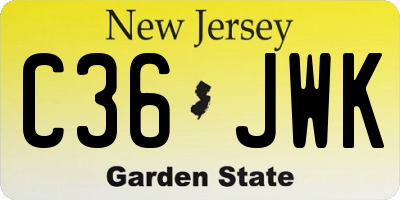 NJ license plate C36JWK