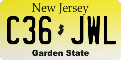 NJ license plate C36JWL