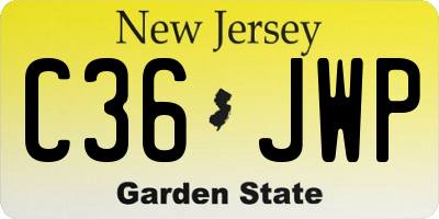 NJ license plate C36JWP