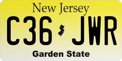 NJ license plate C36JWR