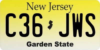NJ license plate C36JWS