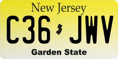 NJ license plate C36JWV