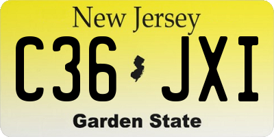 NJ license plate C36JXI
