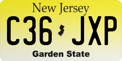 NJ license plate C36JXP