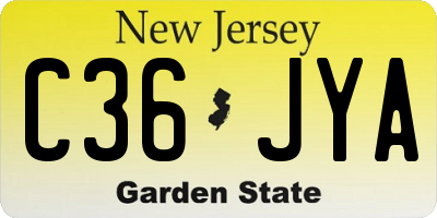 NJ license plate C36JYA