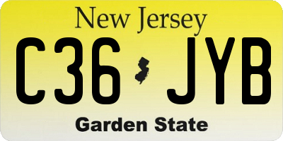NJ license plate C36JYB