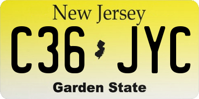 NJ license plate C36JYC
