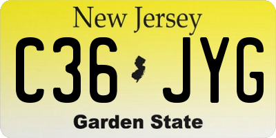 NJ license plate C36JYG