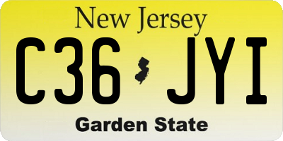 NJ license plate C36JYI