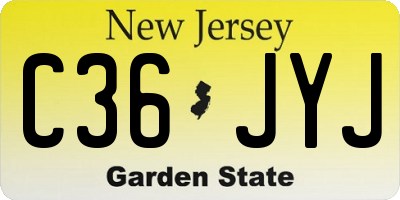 NJ license plate C36JYJ