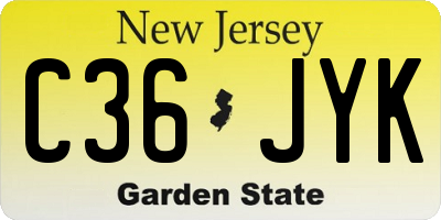 NJ license plate C36JYK