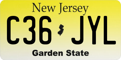 NJ license plate C36JYL