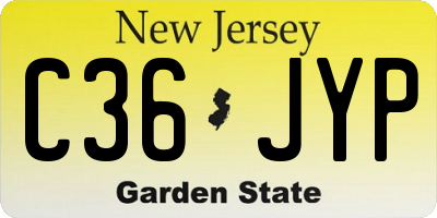 NJ license plate C36JYP