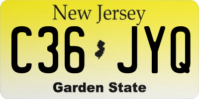 NJ license plate C36JYQ