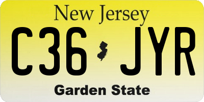 NJ license plate C36JYR