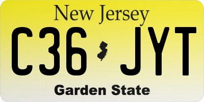NJ license plate C36JYT