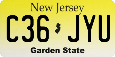 NJ license plate C36JYU