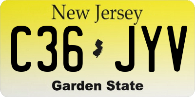 NJ license plate C36JYV