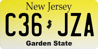 NJ license plate C36JZA