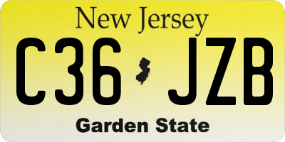 NJ license plate C36JZB