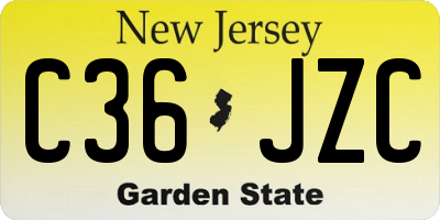 NJ license plate C36JZC