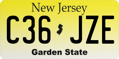 NJ license plate C36JZE