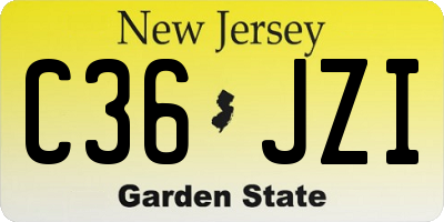 NJ license plate C36JZI