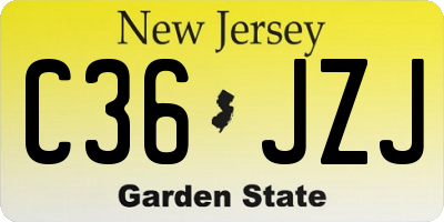 NJ license plate C36JZJ