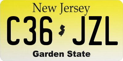 NJ license plate C36JZL