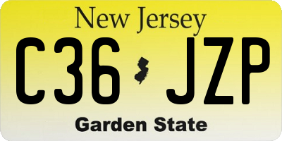 NJ license plate C36JZP