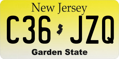 NJ license plate C36JZQ
