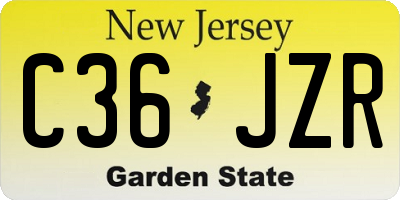 NJ license plate C36JZR