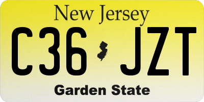 NJ license plate C36JZT