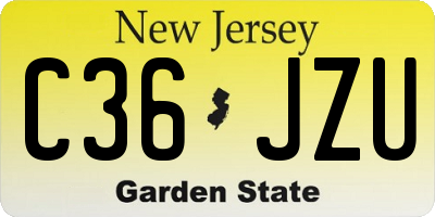 NJ license plate C36JZU