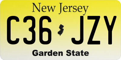 NJ license plate C36JZY