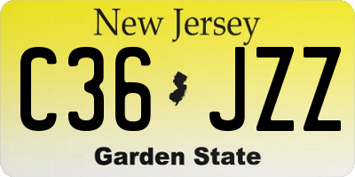 NJ license plate C36JZZ