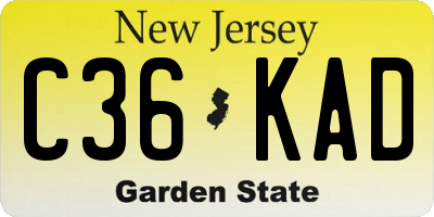 NJ license plate C36KAD