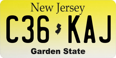 NJ license plate C36KAJ