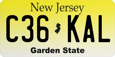 NJ license plate C36KAL