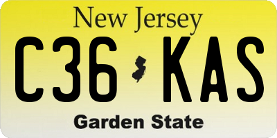 NJ license plate C36KAS