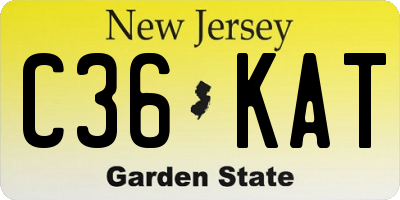 NJ license plate C36KAT